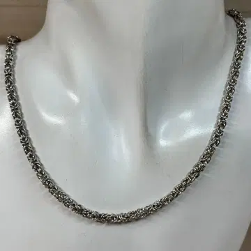 실버 925 뜨개질 체인 약 45cm 비잔틴 체인 로얄 체인