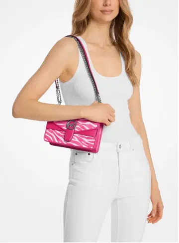 새상품급 Michael Kors 제브라 패턴 숄더백 핑크