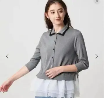 유나이티드 애로우즈 폴로 콤비 니트 워셔블 상의