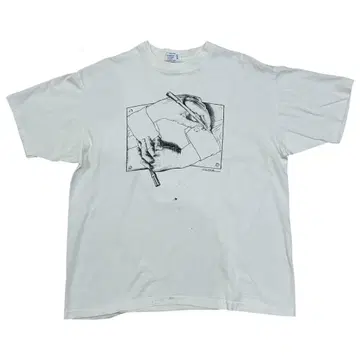 빈티지 USA제 80s MC 에셔 그리는 손 아트 티셔츠