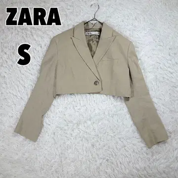 ZARA 자라 (S) 린넨 혼방 크롭 기장 테일러드 자켓