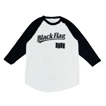 BLACK FLAG 블랙 플래그 밴드 로고 래글런 7부 소매 셔츠