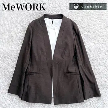 새상품급 미와쿠 아오키 린넨 혼방 노카라 자켓 워셔블 완판 현행 모델