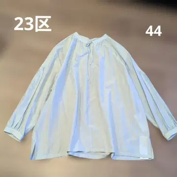 [ 새상품 ] 23구 코튼 실크 클론 스키퍼 블라우스 44 스카이블루