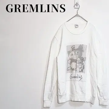 GREMLINS 기즈모 프린트 크루넥 맨투맨 면100 화이트 L