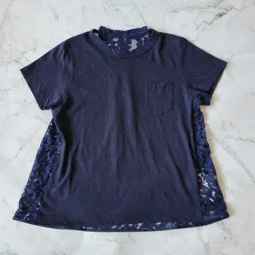 sacai 사카이 백 레이스 티셔츠 포켓 T셔츠 사이즈 2