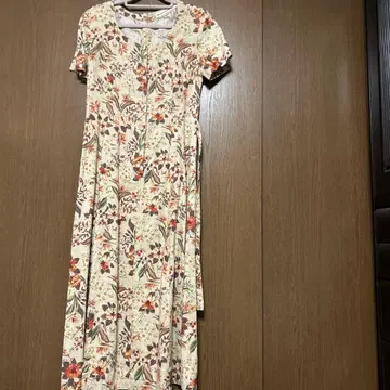 Mademoiselle NON NON 꽃무늬 셔츠 원피스 반팔 린넨