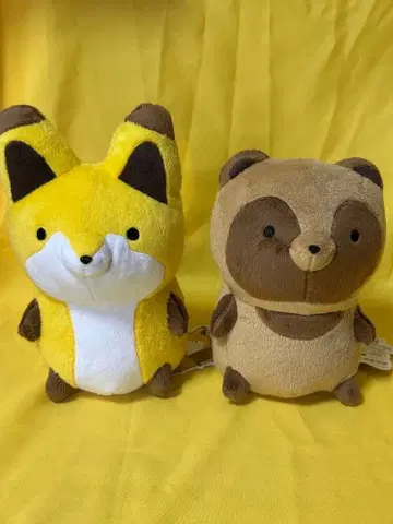 너구리와 여우 봉제 인형 S