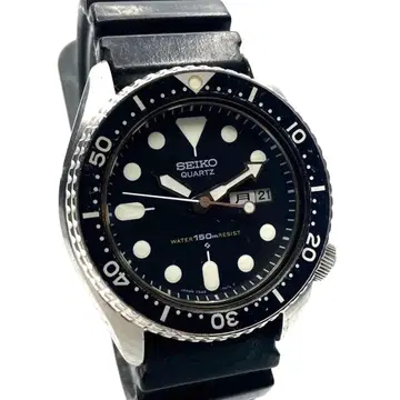 [ 작동 ] SEIKO 블랙 보이 다이버 워치 150m 남성용 손목시계