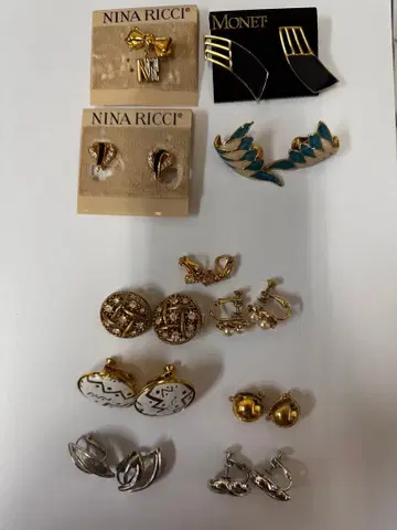 NINA RICCI & MONET 빈티지 귀찌 세트