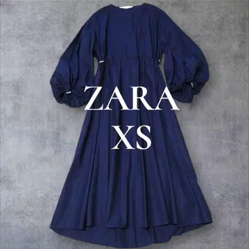 [ 미사용품 ] ZARA 벌룬 슬리브 원피스 XS 네이비