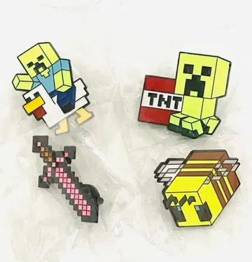 핀 배지 4개 세트 마인크래프트 이미지 Minecraft