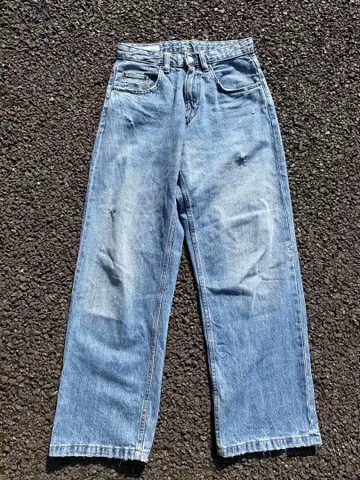 ZARA 와이드 레그 데님 팬츠 라이트 블루