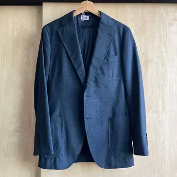 janecostellazione 남성용 네이비 체크 정장 세트