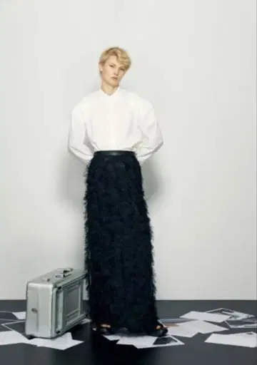 새상품급 RIM.ARK 튤 일라인 롱 스커트 36 사이즈