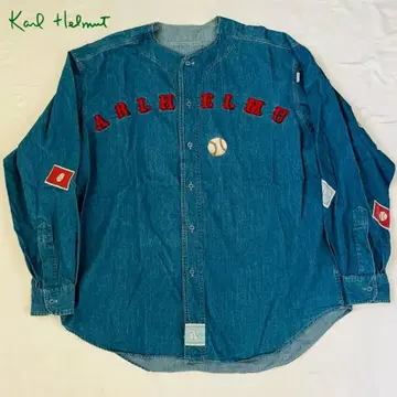 KARL HELMUT 칼 헬무트 핑크하우스 베이스볼 데님 셔츠
