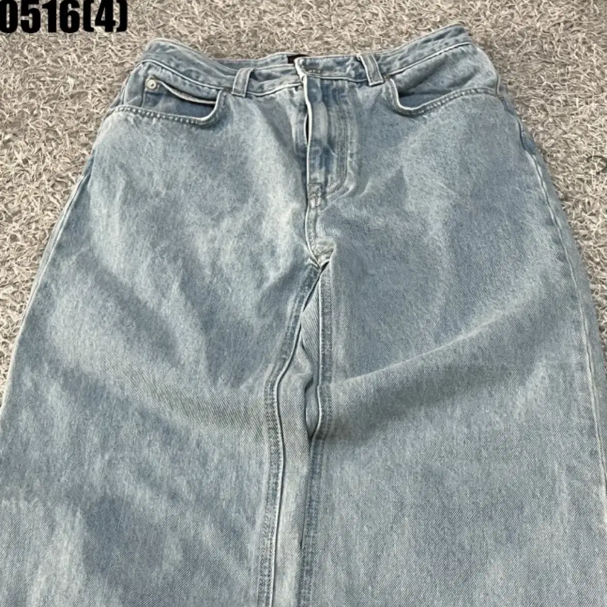 POLI'SUE M SS STUDDED WASHED JEANS, BLUE #폴리수엠,#폴리수엠데님