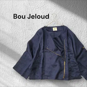 [새상품급] Bou Jeloud 린넨 자켓 라이더 디자인 팔분 소매 비침