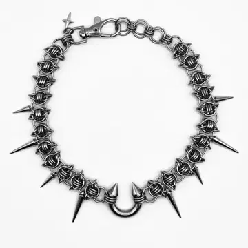 [ chainmail ] circular barbell necklace