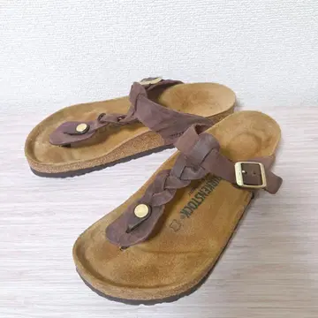 BIRKENSTOCK GIZEH HABANA 오일 가죽 24.5