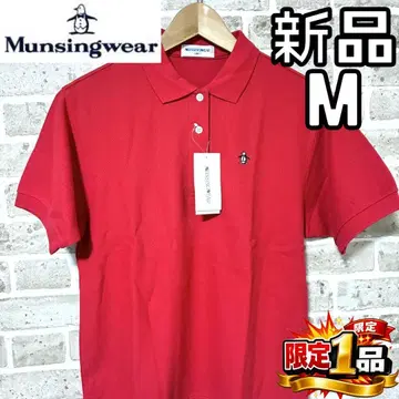 [ 선착순 ] 새상품 먼싱웨어 남성용 반팔 피케 셔츠 M 레드/빨간색