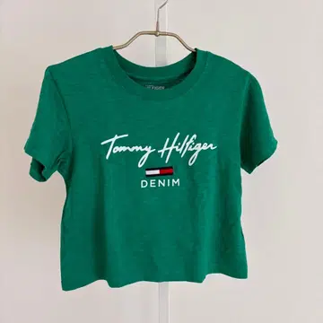 TOMMY HILFIGER DENIM 그린 T셔츠 숏 기장