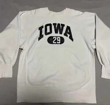 레어 USA제 챔피온 리버스 위브 맨투맨 화이트 블랙 IOWA