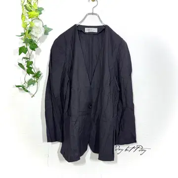 DELICE Sports 도쿄 스타일 노카라 자켓 (L) 린넨 혼방