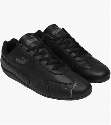 Puma 블랙 가죽 스니커즈