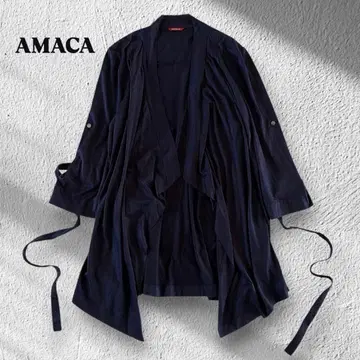 6 [새상품급] AMACA 허리 리본 봄/여름 가디건 네이비 삼양상회