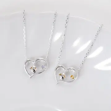 천사의 알 벌스데이 하트 실버 목걸이