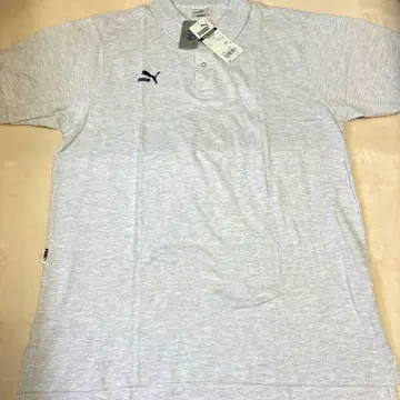 PUMA 푸마 로고 자수 피케 셔츠 XO 그레이