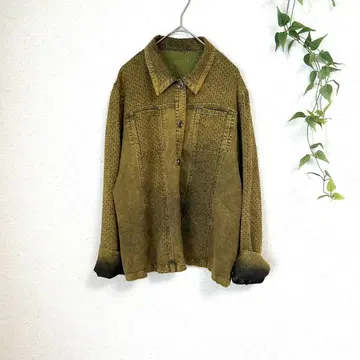 [ 새상품급 ] BLUE INDIGO BLUE 펀칭 가공 데님풍 자켓 M