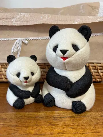 펠트 목매콤인형 팬더 모자