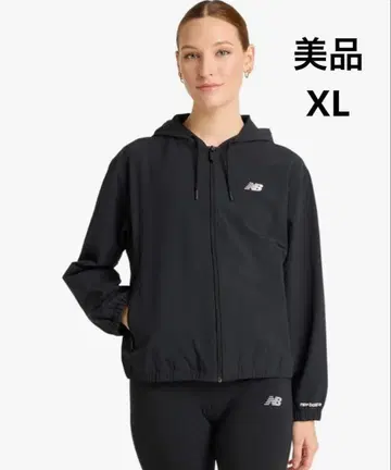 새상품급 뉴발란스 나일론 후드티 블랙