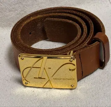 Armani Exchange 브라운 가죽 벨트