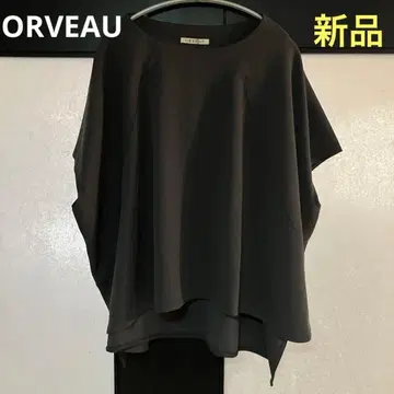 새상품 ORVEAU 드레이프 블라우스 브라운 계열 일본제