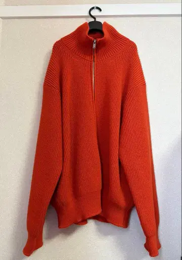 YOKE 3/4 FRONT ZIP HIGHNECK RIB SWEATER