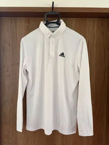 adidas 화이트 긴팔 피케 셔츠 L 사이즈