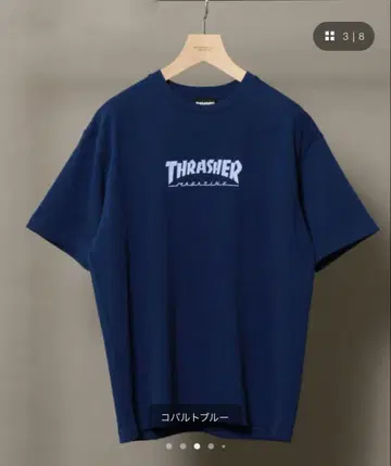 THRASHER 로고 티 네이비
