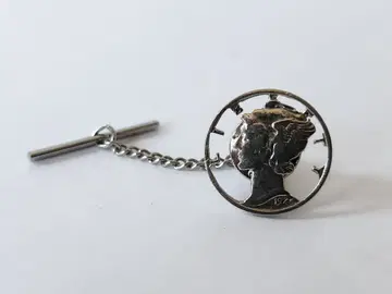 1945년제 머큐리 다임 은화 컷 아웃 넥타이핀