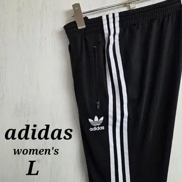 아디다스 오리지널 여성용 저리 팬츠 L 자수 로고 블랙 컬러