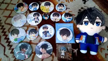 Free! 나나세 하루카 봉제 인형과 캔뱃지 세트