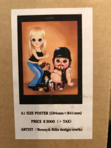 새상품 A1 사이즈 포스터 Bonny & Bilis 할리 미국차