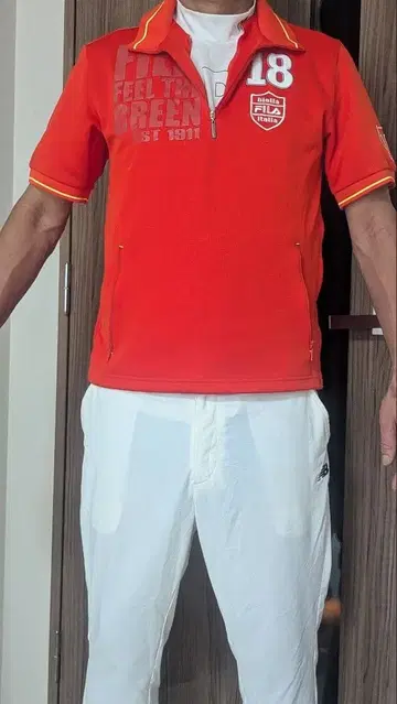 FILA 오렌지 집업 셔츠 18