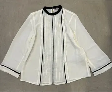 ZARA BASIC 쉬폰 블라우스 7부 소매 자라 화이트