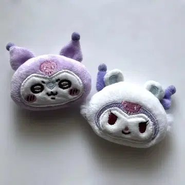산리오 치이카와 (먼작귀) 시크릿 헤어 클립 모몽가 쿠로미 봉제 인형