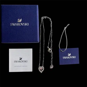 [ SWAROVSKI ] 하트 목걸이 핑크 스톤 박스 포함 스와로브스키