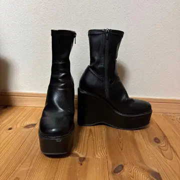 통굽 부츠 12.5cm 블랙 검정 코스프레 R&E