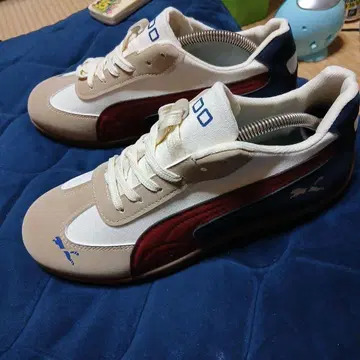미사용 초레어, PUMA 캔버스 스니커즈 베이지/네이비/레드